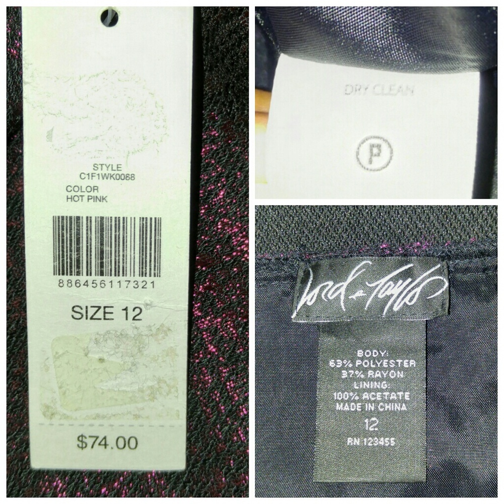 💎NWT Lord & Taylor Hot Pink and Black Skirt - Picture 2 of 6